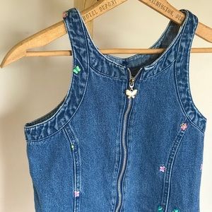 Vintage 90s denim romper girls size 10